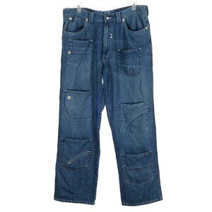 Vintage y2k 90s Enyce Baggy Cargo Embroidered Jeans Men's Size 40